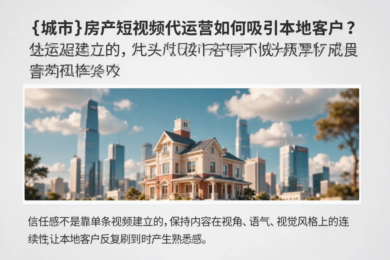 当阳房产短视频代运营如何吸引本地客户？